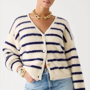 JCrew - Sweater lady jacket in striped brushed yarn